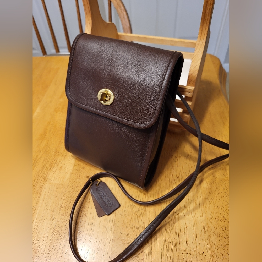 Brown Vintage Coach Scooter Bag #9893